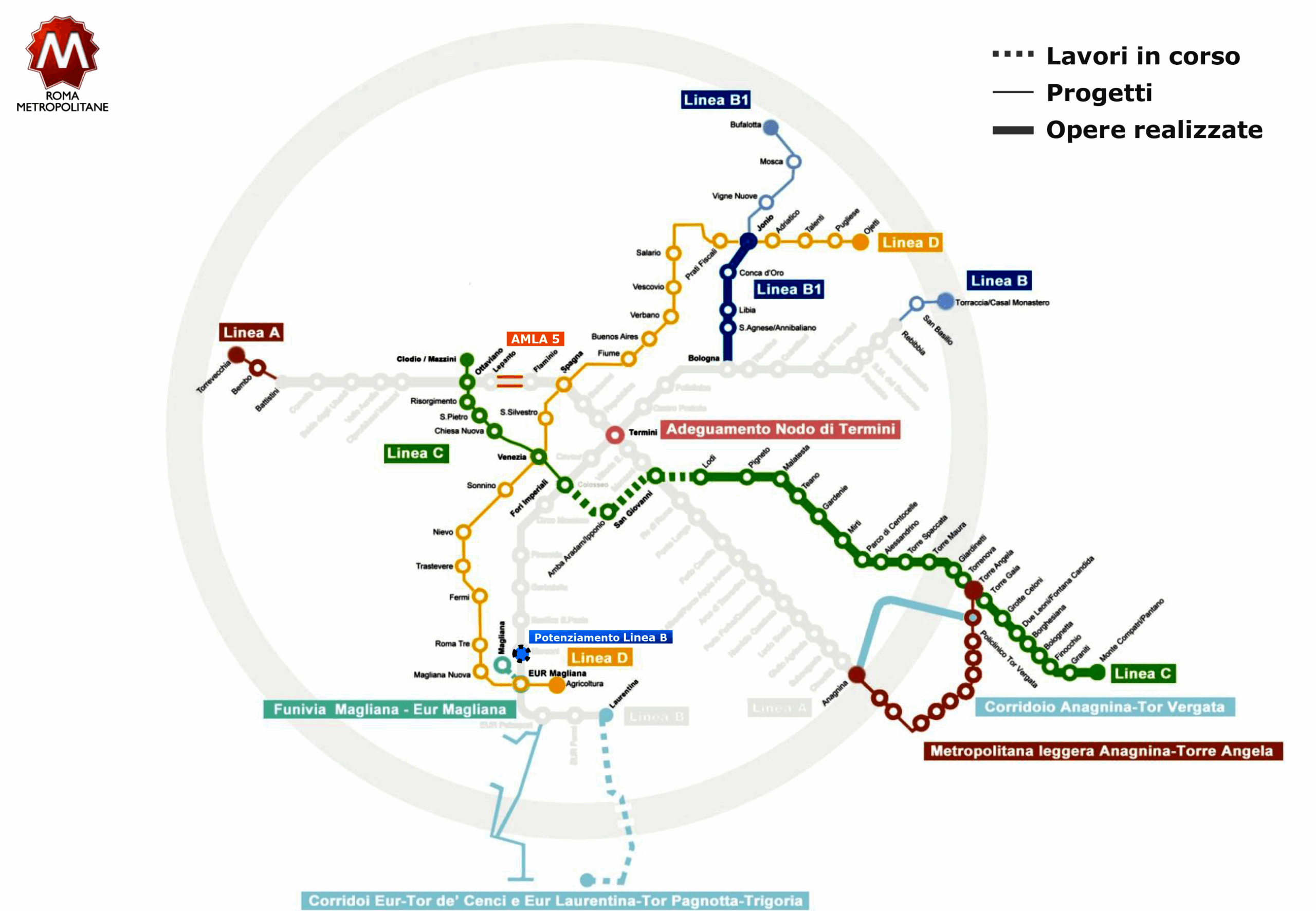 Metropolitana Di Roma The Rome Metro Map News Construction And Development Pose Structures