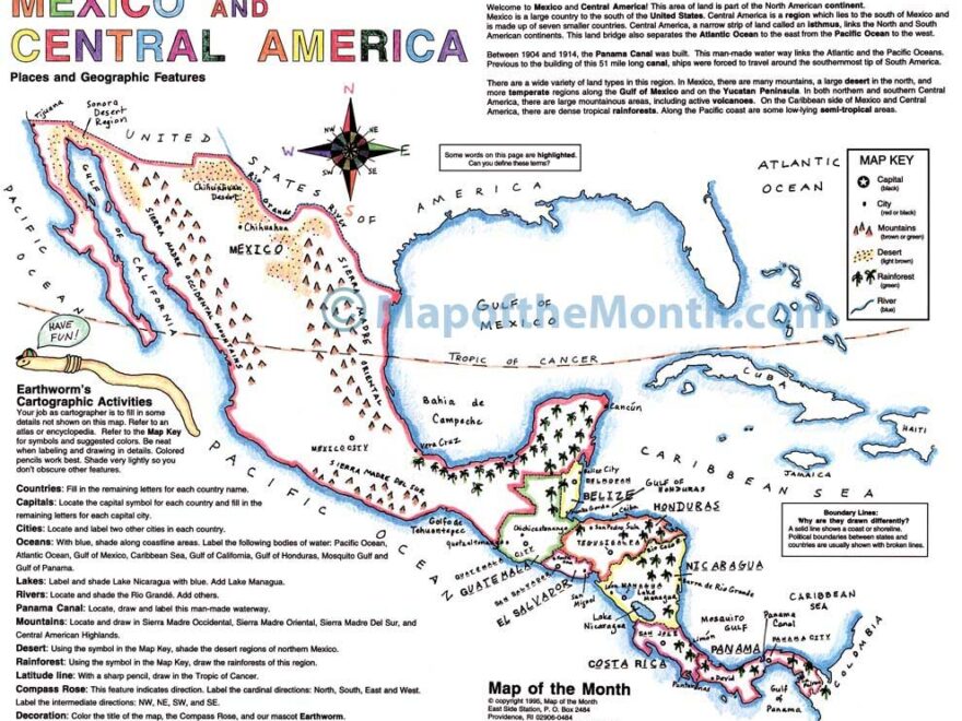 Mexico And Central America Map Maps For The Classroom