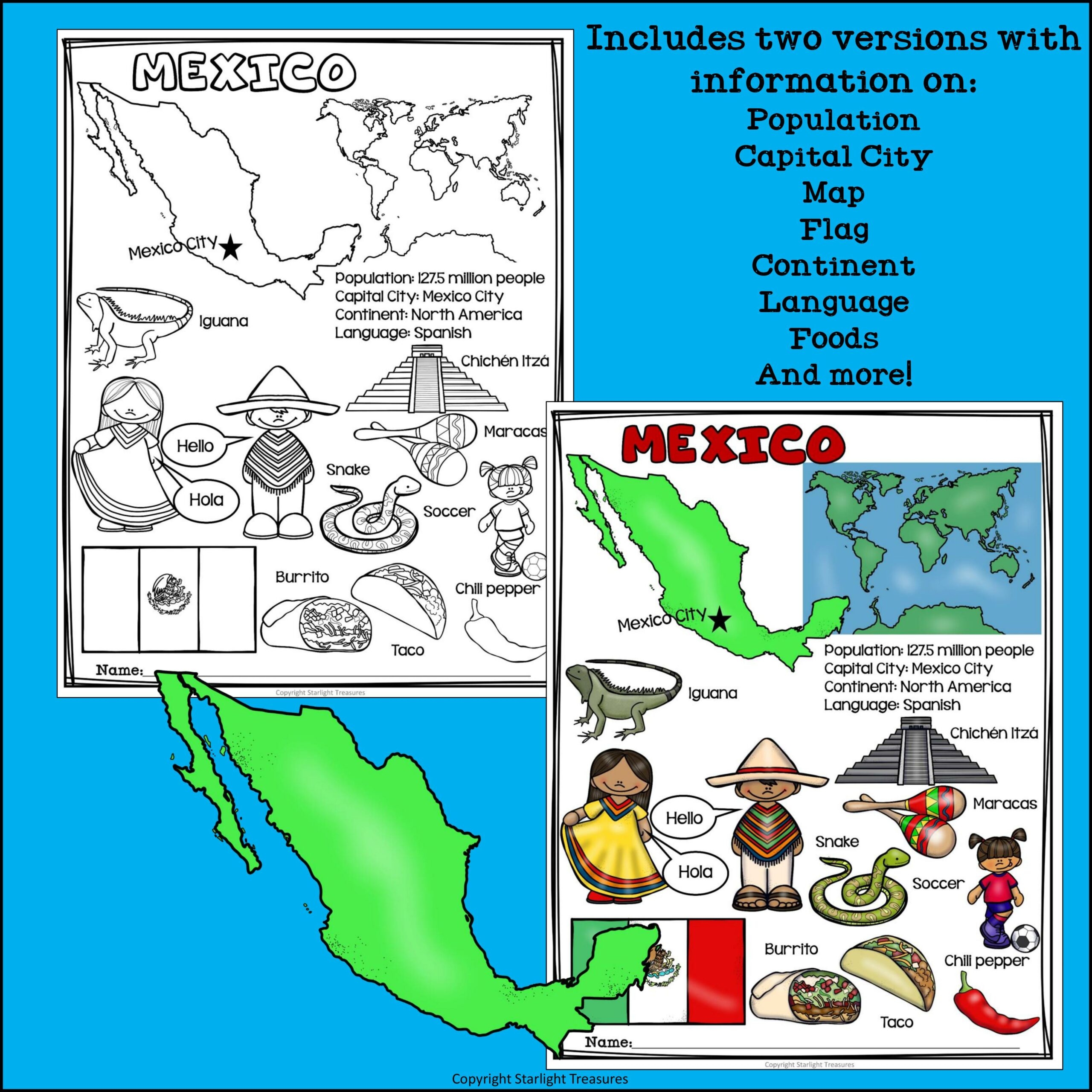 Printable Mexico Map For Kids