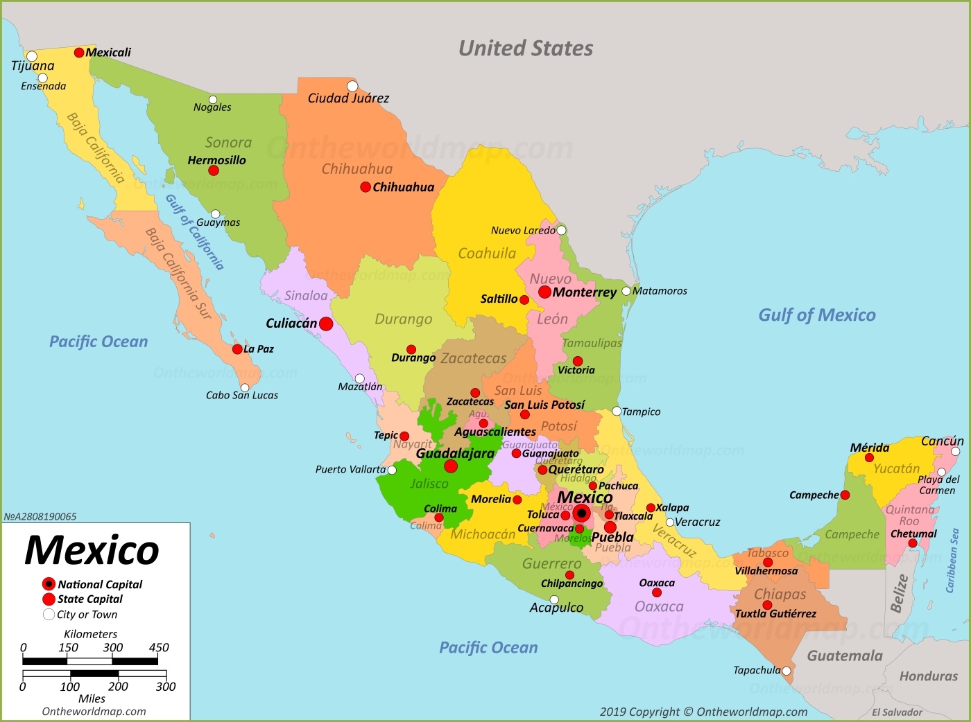 Detailed Map Of Mexico Printable