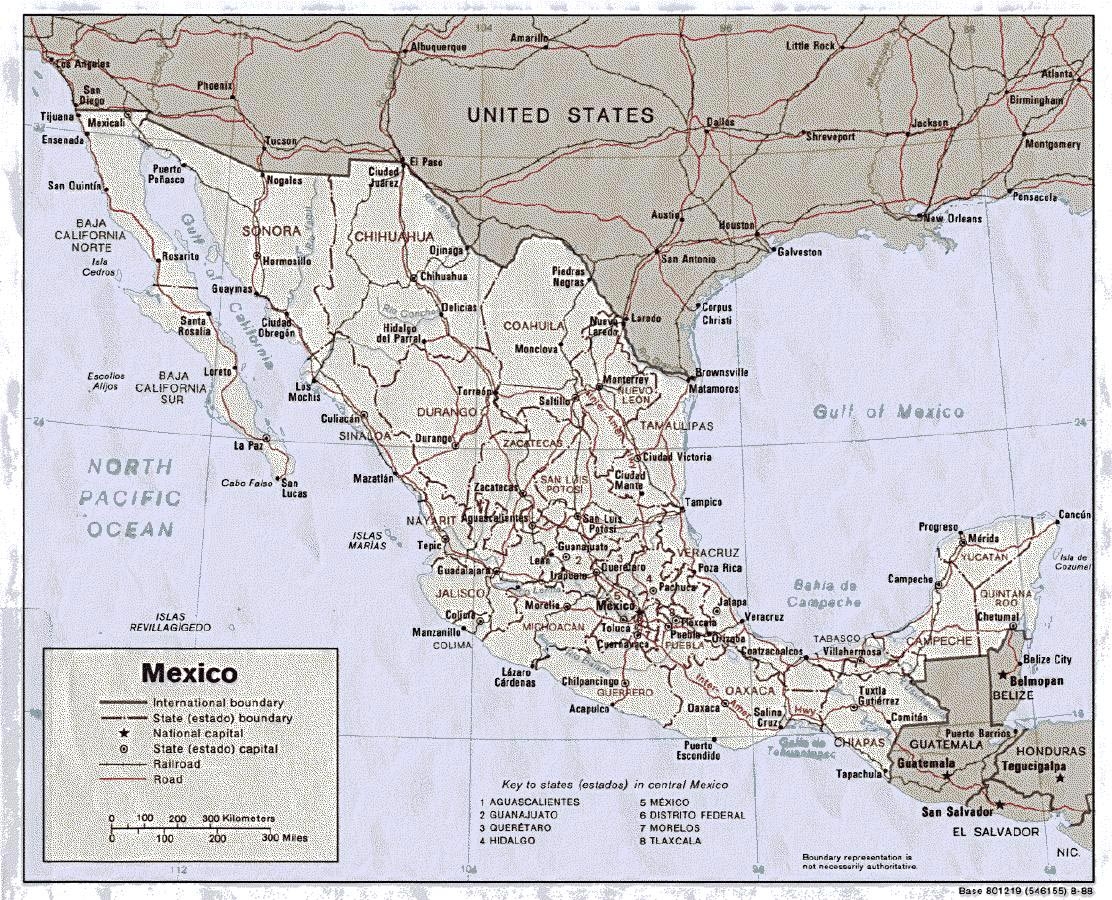 Full Page Printable Mexico Map Free
