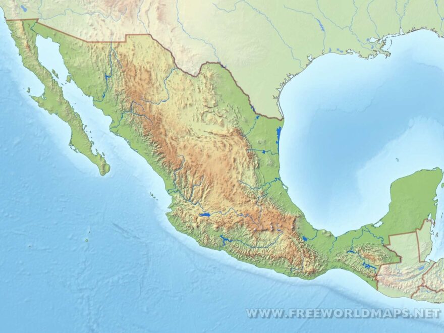 Mexico Physical Map