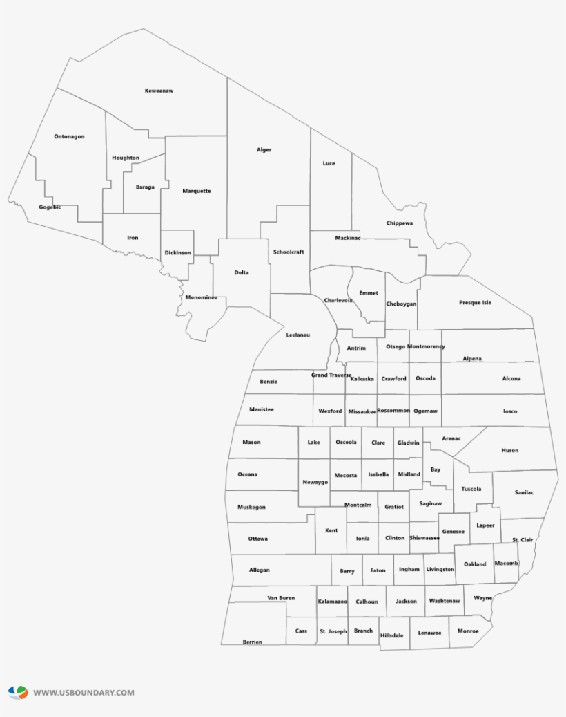 Michigan Map Counties Printanle Free Printable