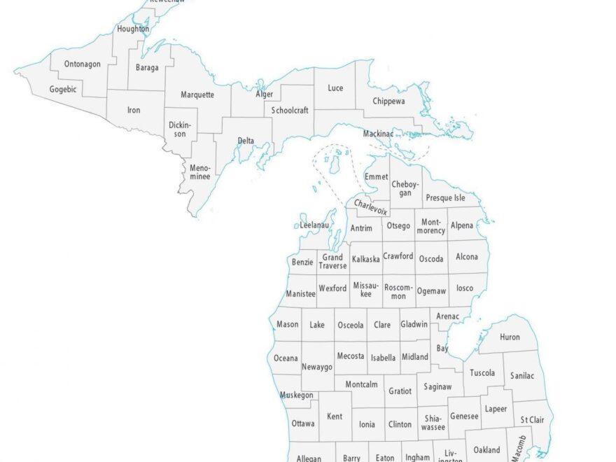 Michigan County Map GIS Geography