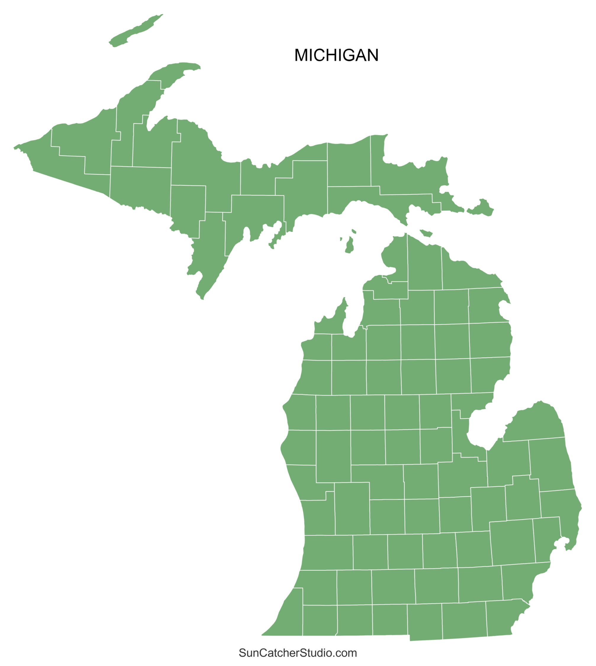 Free Blank Printable Map Of Michigan