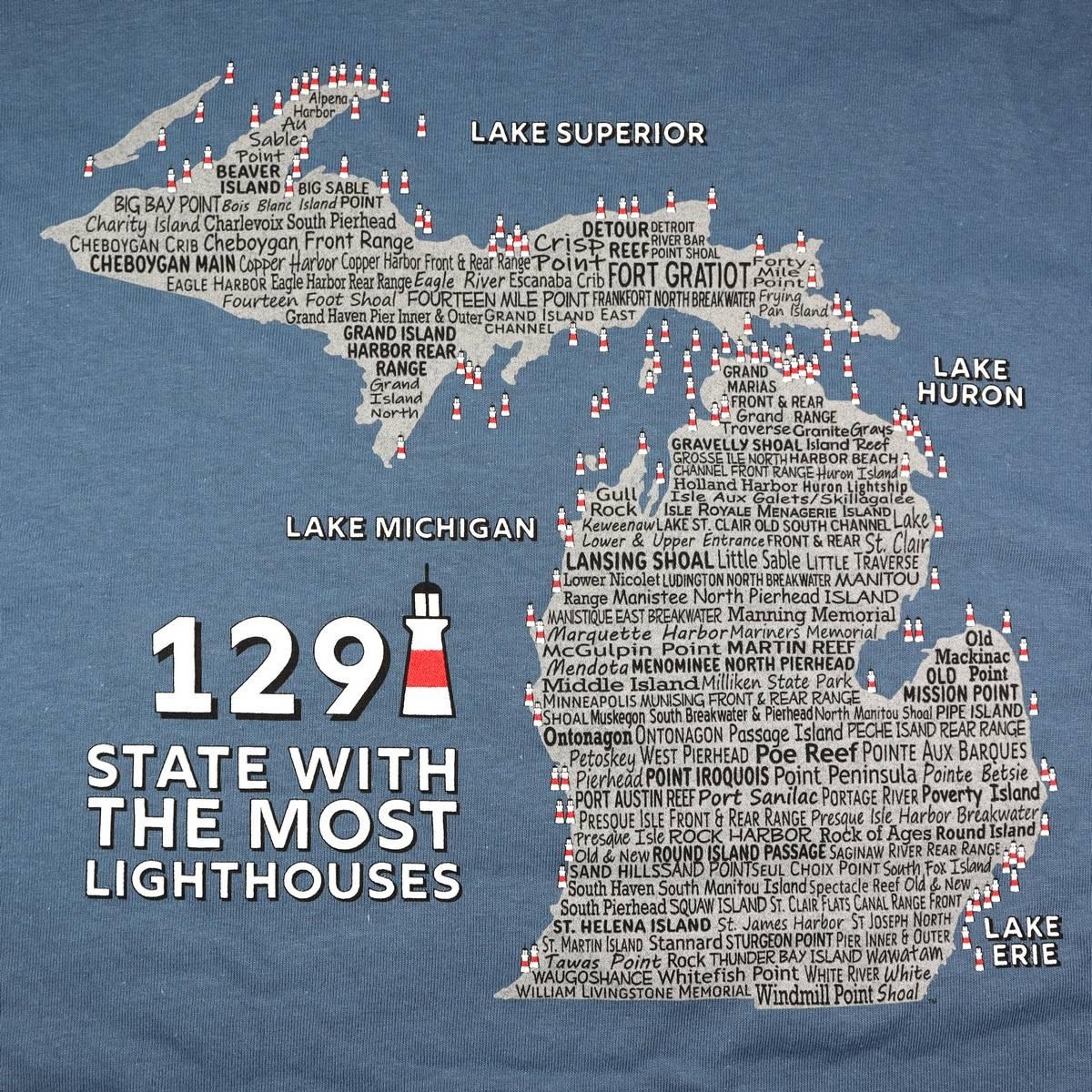 Michigan Light Hourse Map Printable