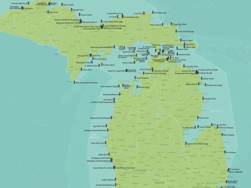 Michigan Lighthouses 18x24 Poster Etsy