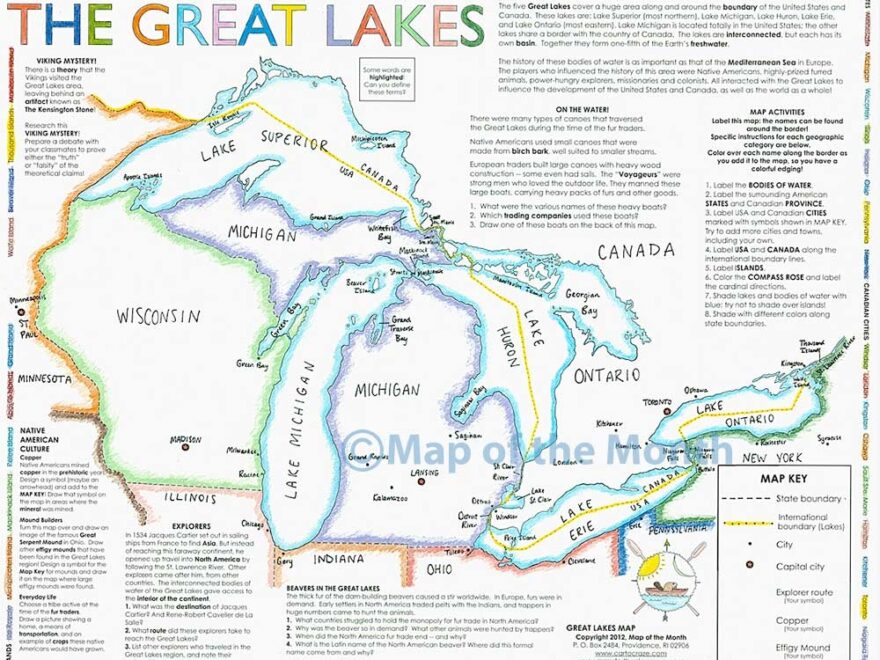 Michigan Map Blank Outline Map 16 By 20 Inches Activities Included