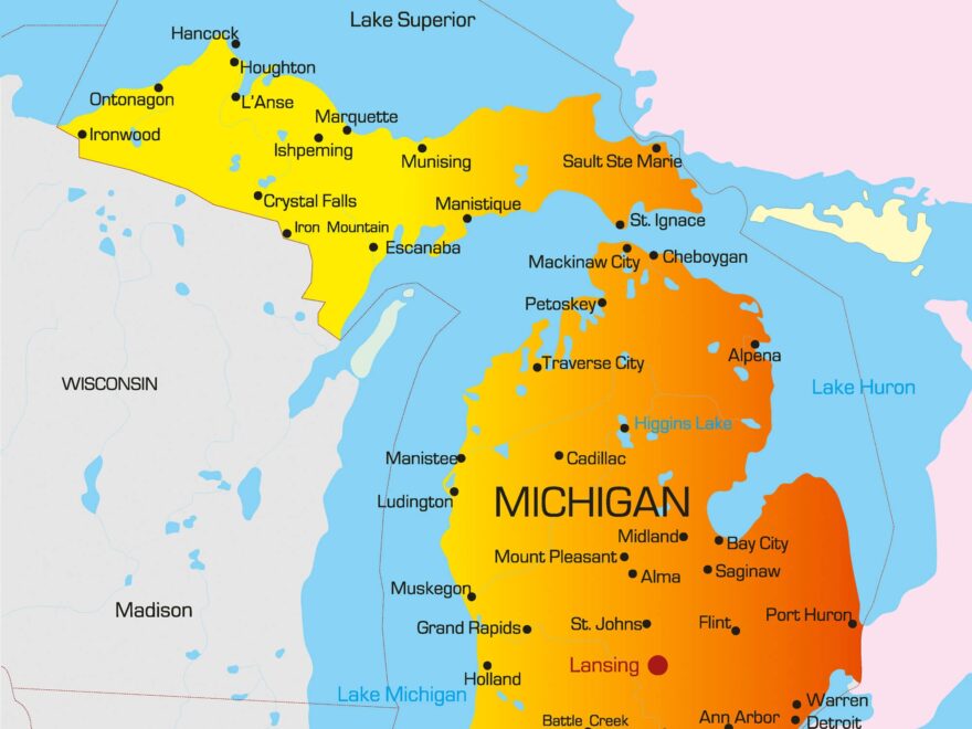 Michigan Map Guide Of The World
