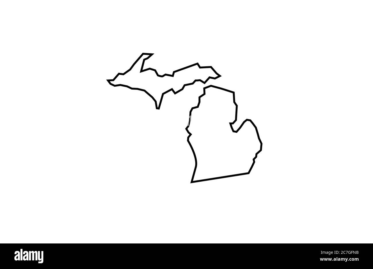 Michigan Map Outline State Vector Illustration Stock Vector Image Art Alamy