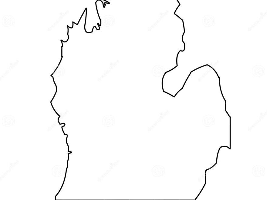 Michigan Map Outline Vector Illustartion Stock Vector Illustration Of American America 158063701