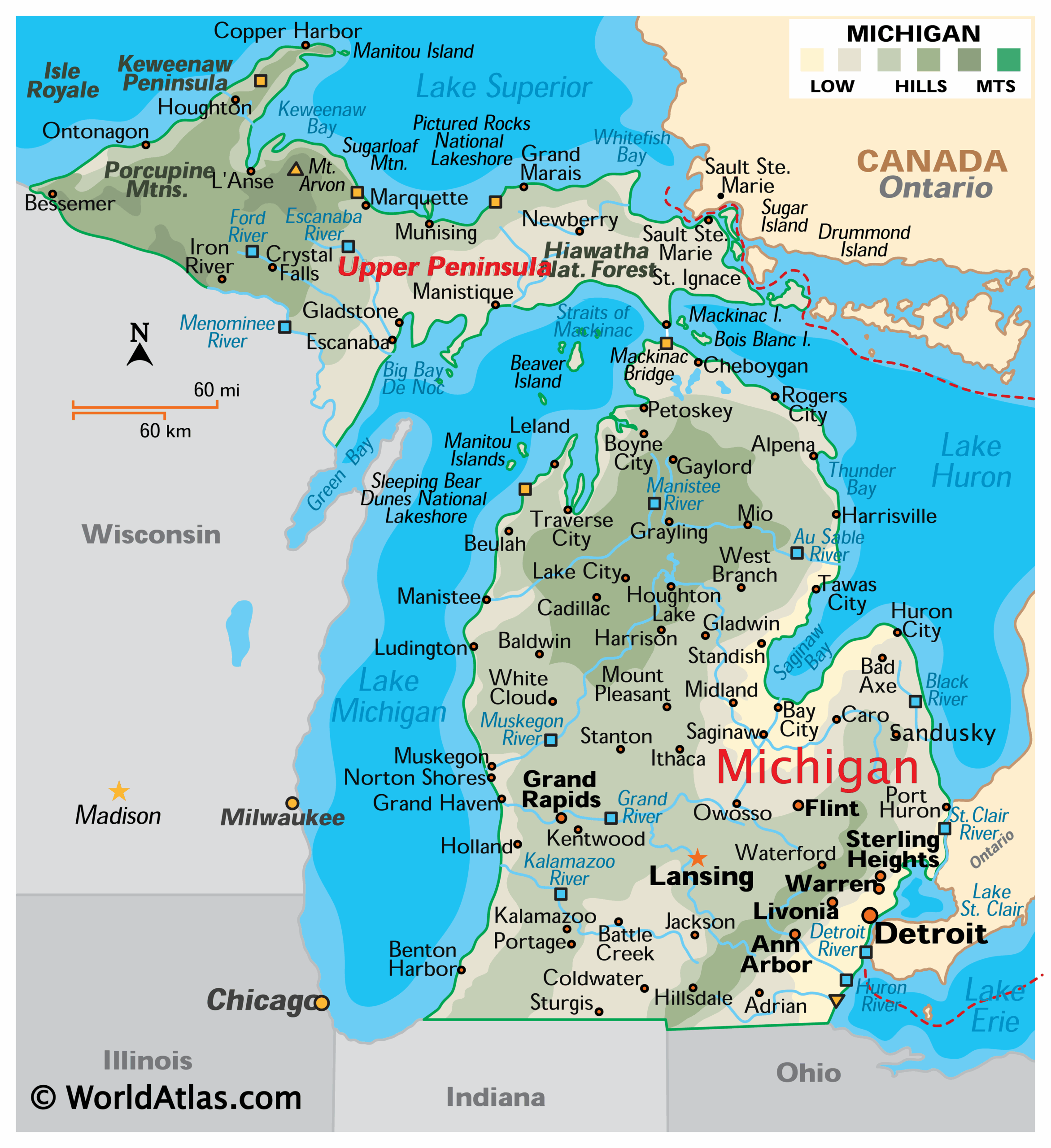 Michigan Maps Facts World Atlas