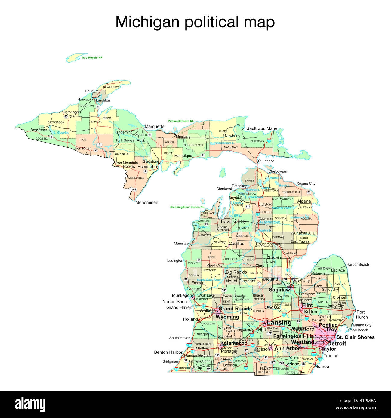 Free Printable Michigan State Map