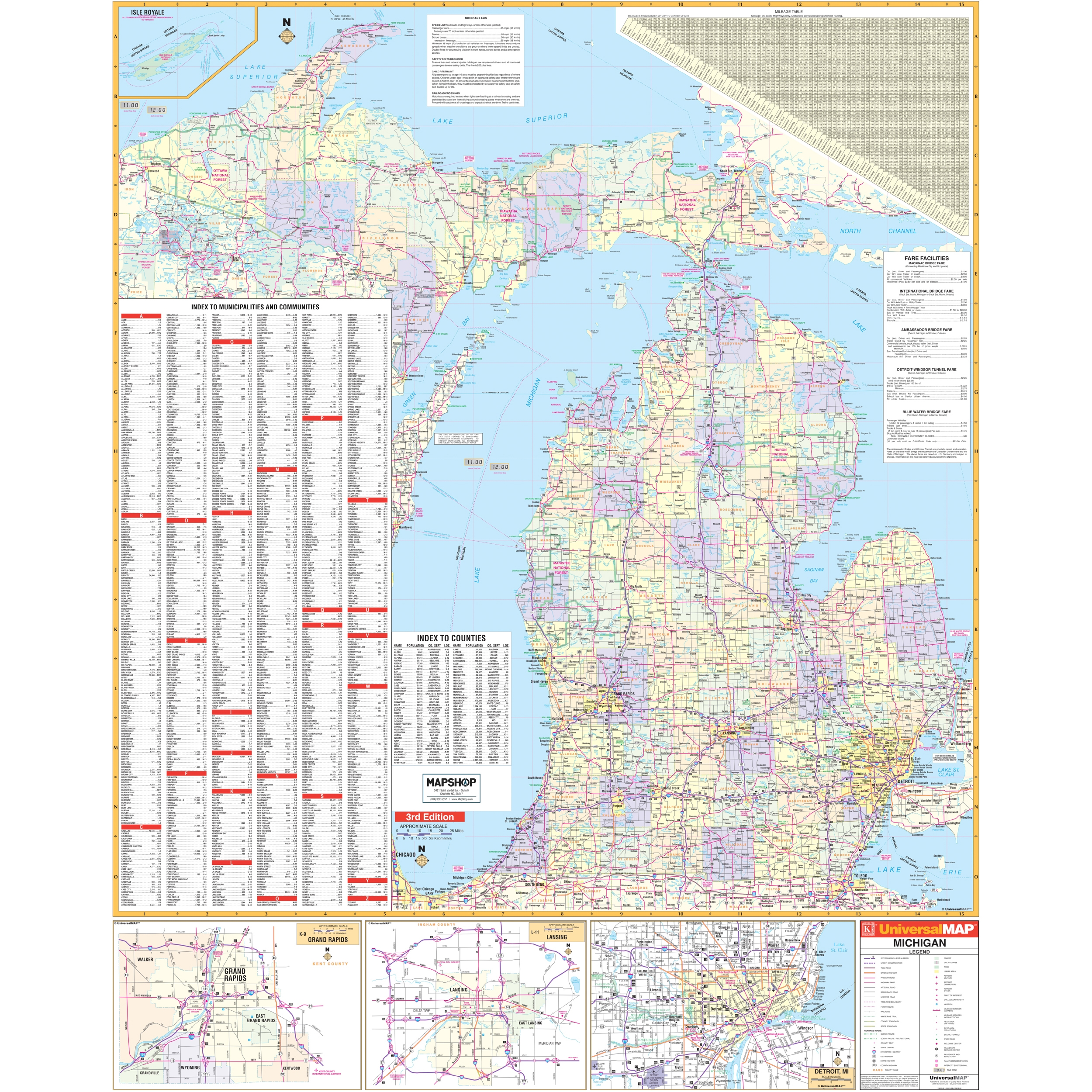 Michigan Waterproof Map Printable