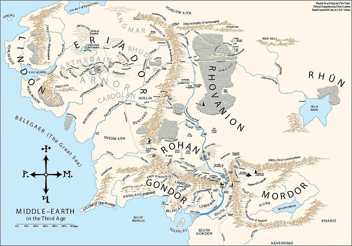 West Middle Earth Map Printable