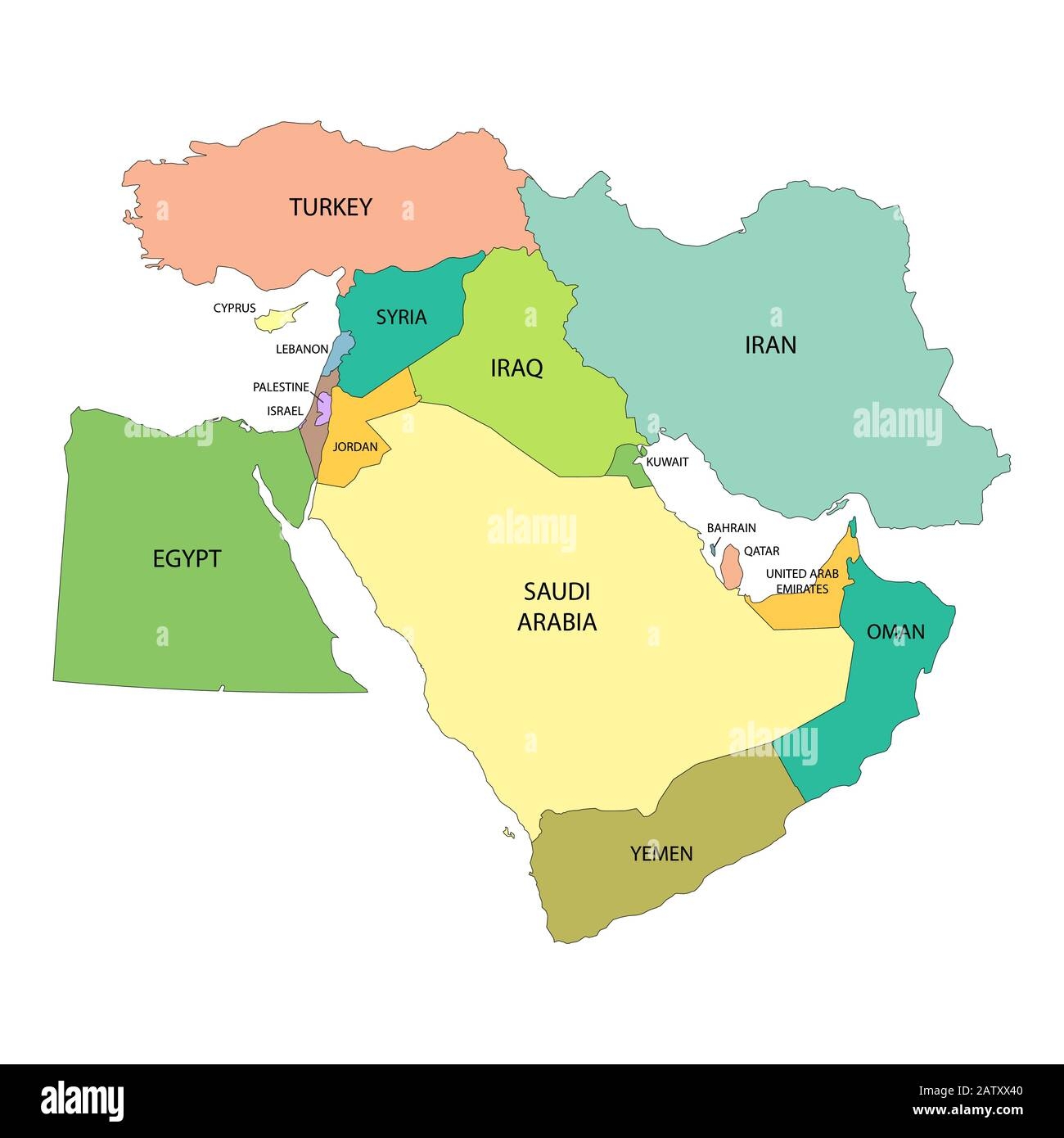 Middle East Map Cut Out Stock Images Pictures Alamy