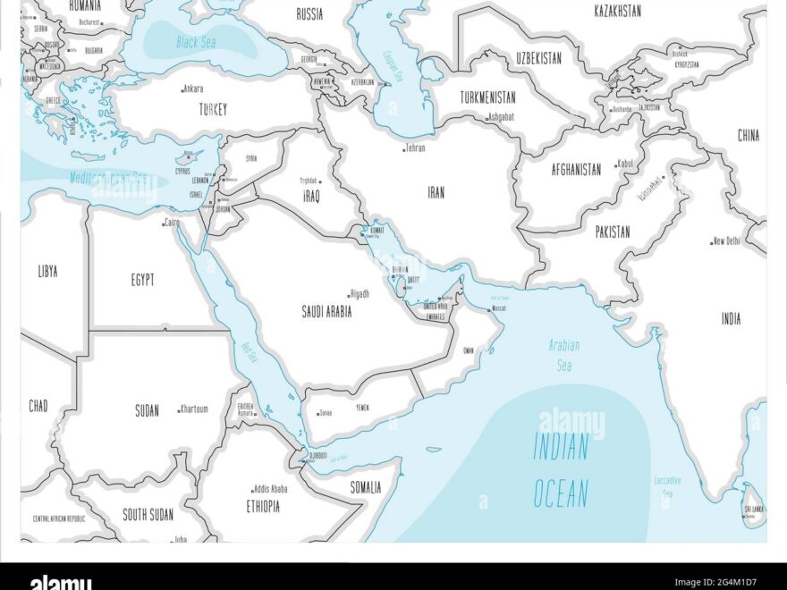 Middle East Map Cut Out Stock Images Pictures Alamy