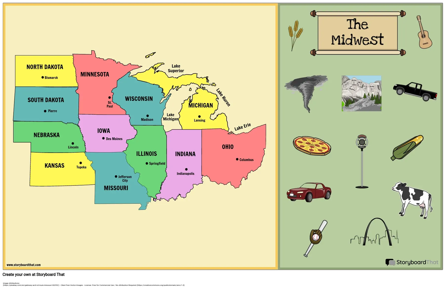 Printable Map Of Midwest