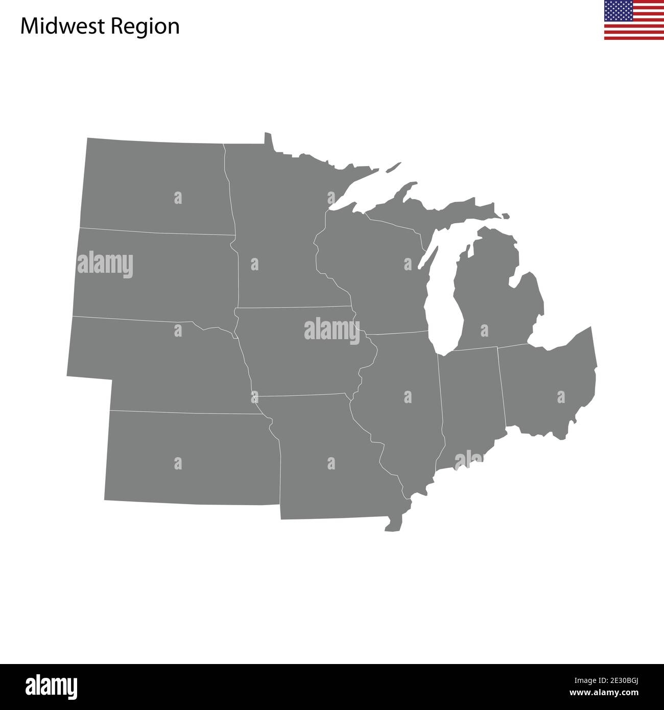 Midwest Map Stock Vector Images Alamy