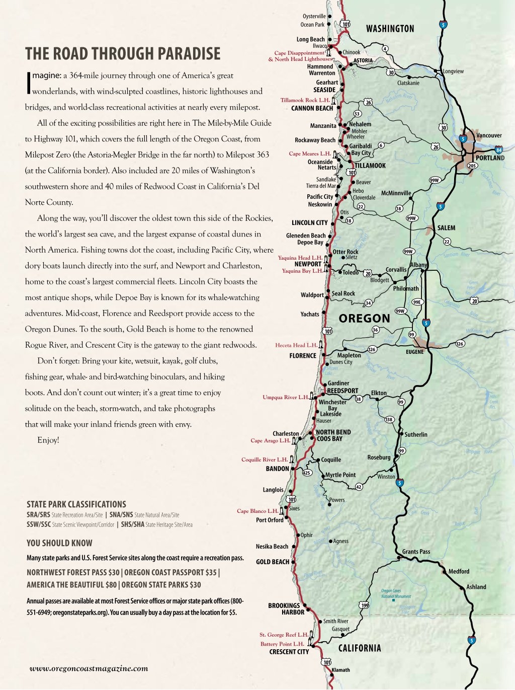 Oregon Coast Map Printable