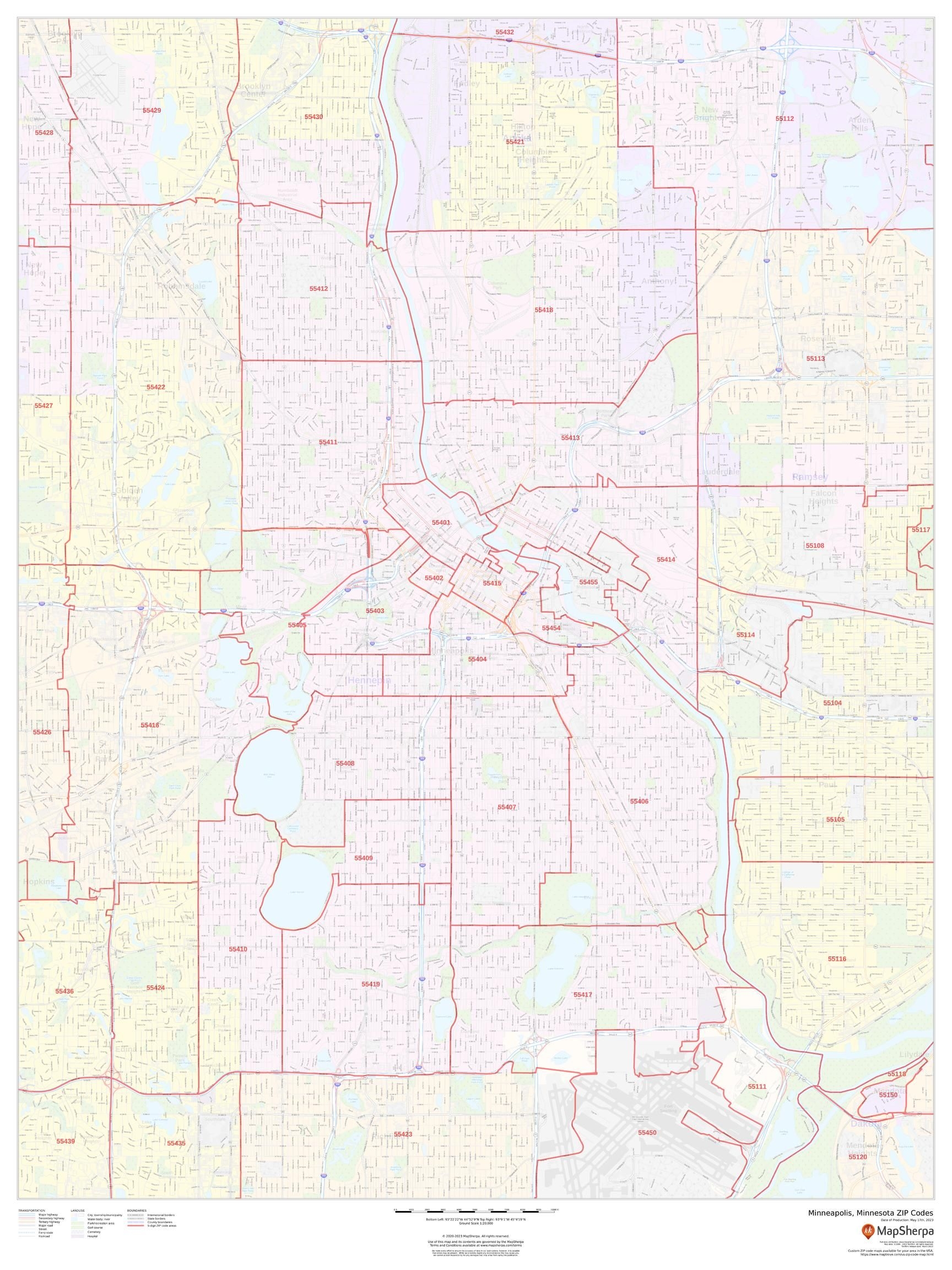 Minneapolis Zip Code Map Printable