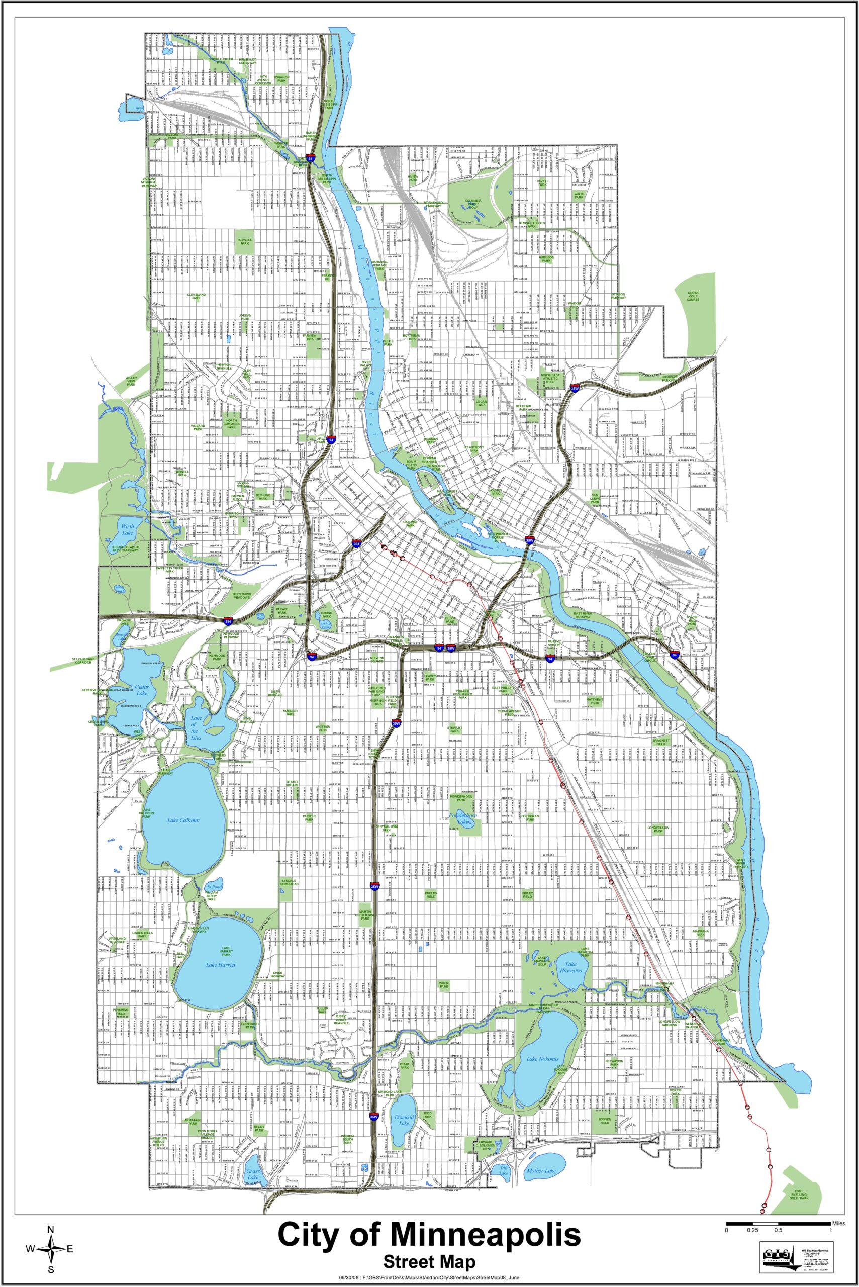 Printable Street Map Of Minneapolis
