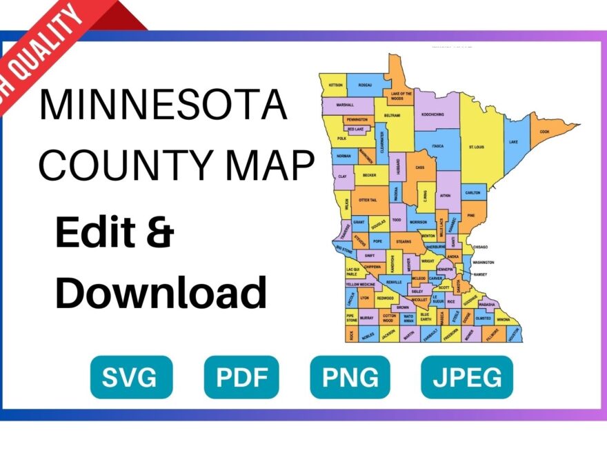 Minnesota County Map Editable Printable State County Maps