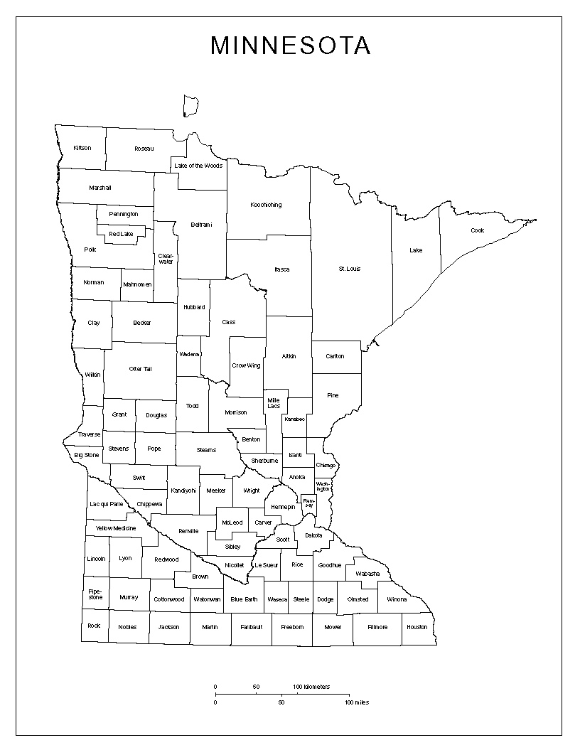 Printable Map Of Minnesota Without State Names Printable Map Of Minnesota Without State Names