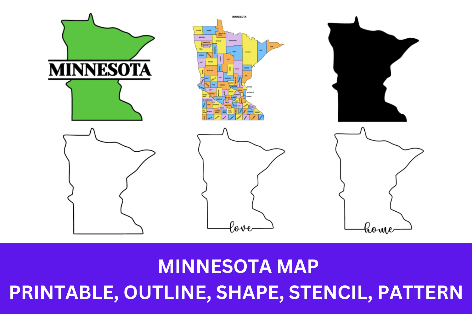 Minnesota Map Outline Printable State Shape Stencil Pattern Outline Printable State Shape Stencil Pattern