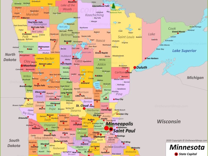 Minnesota State Map USA Maps Of Minnesota MN