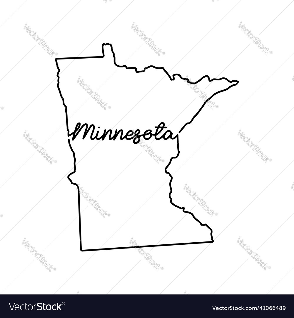 Minnesota Us State Outline Map Royalty Free Vector Image Minnesota Us State Outline Map Royalty Free Vector Image
