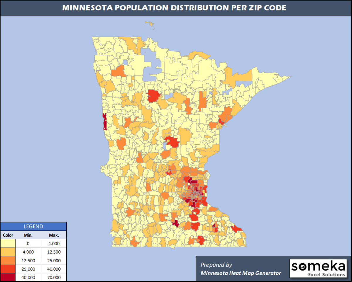 Minnesota Zip Code Map Printable