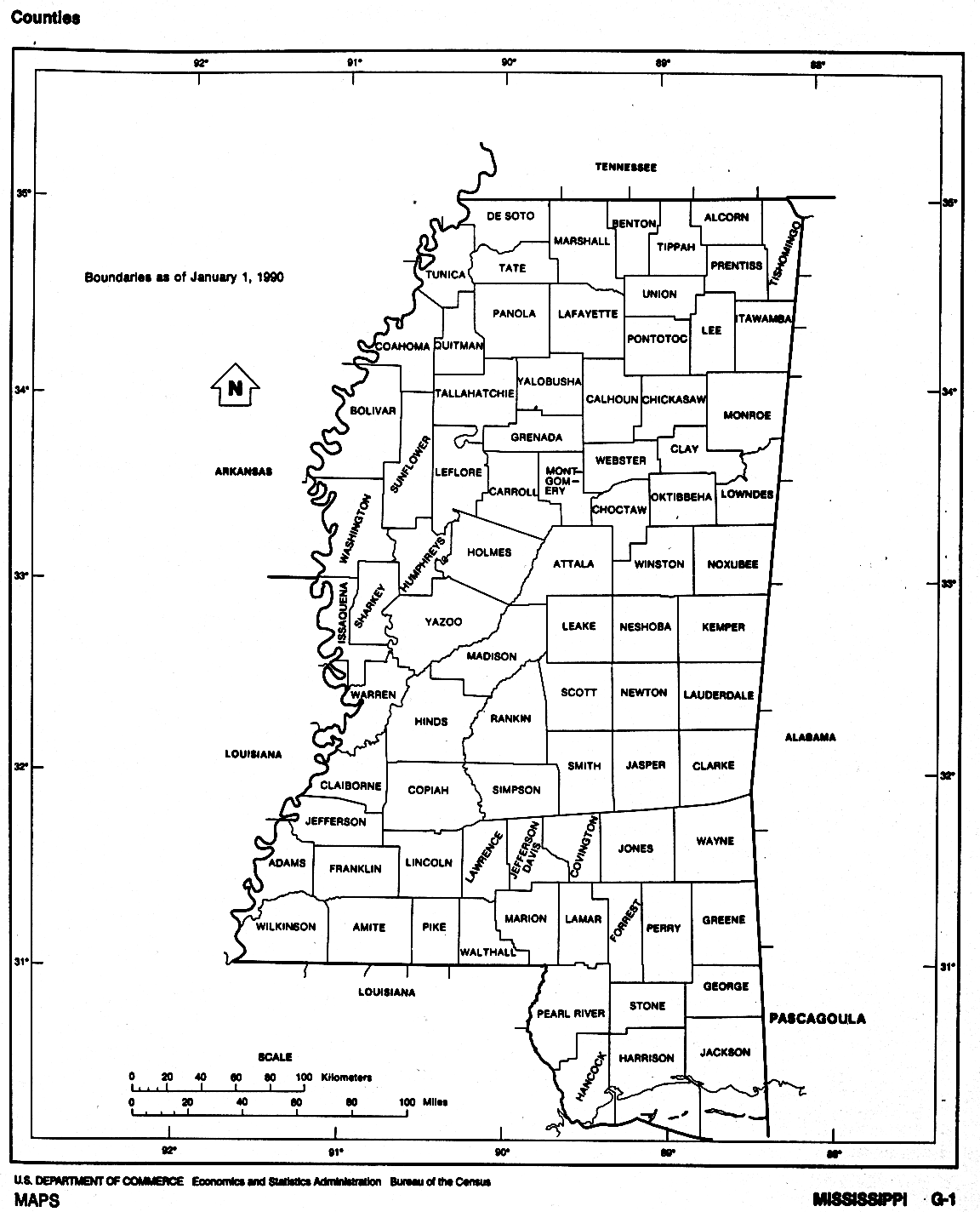 Printable Blank Map Of Mississippi