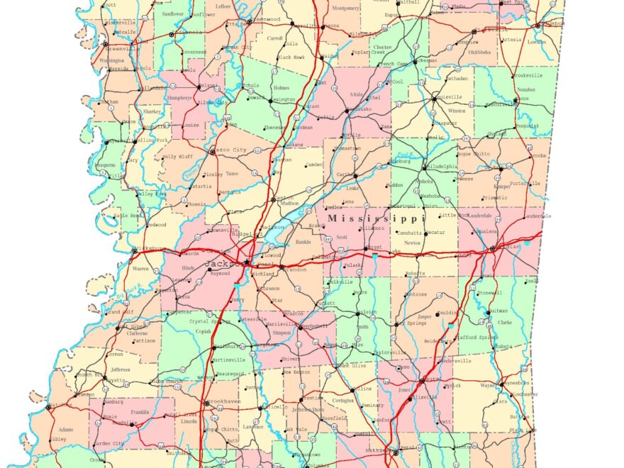 Mississippi Printable Map