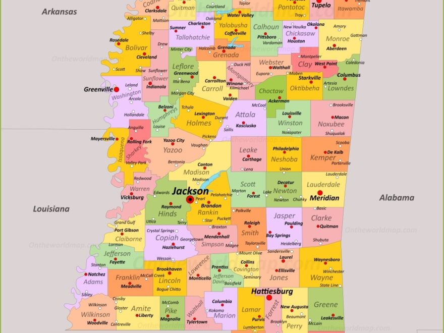Mississippi State Map USA Maps Of Mississippi MS