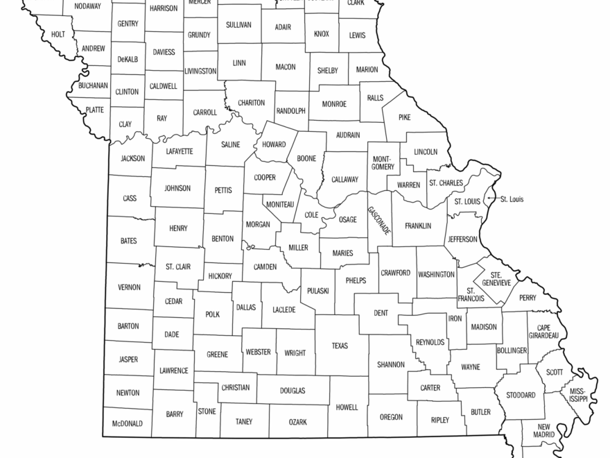 Missouri County Map Printable State Map With County Lines Free Printables Monograms Design Tools Patterns DIY Projects