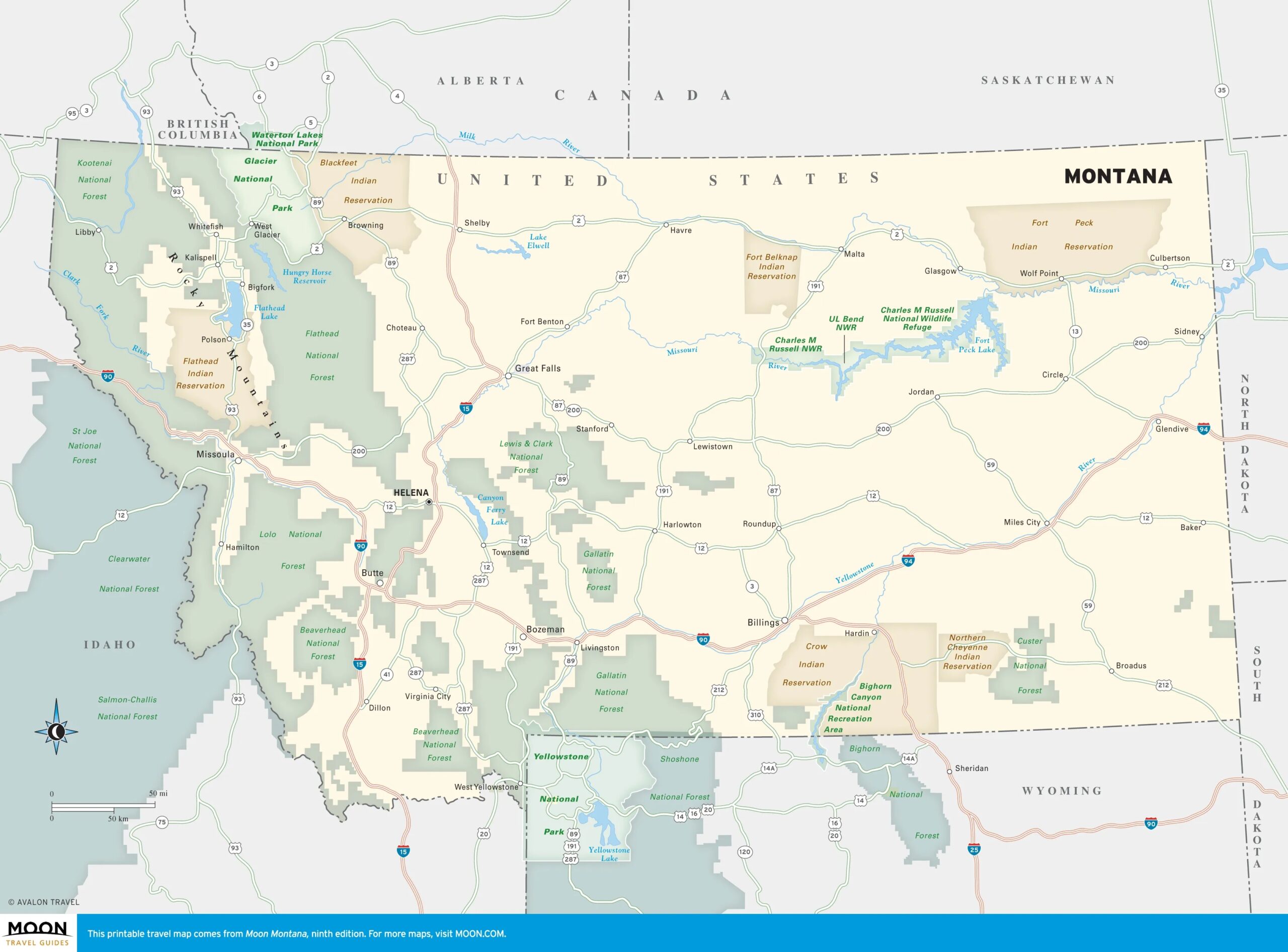 Montana Road Map Printable