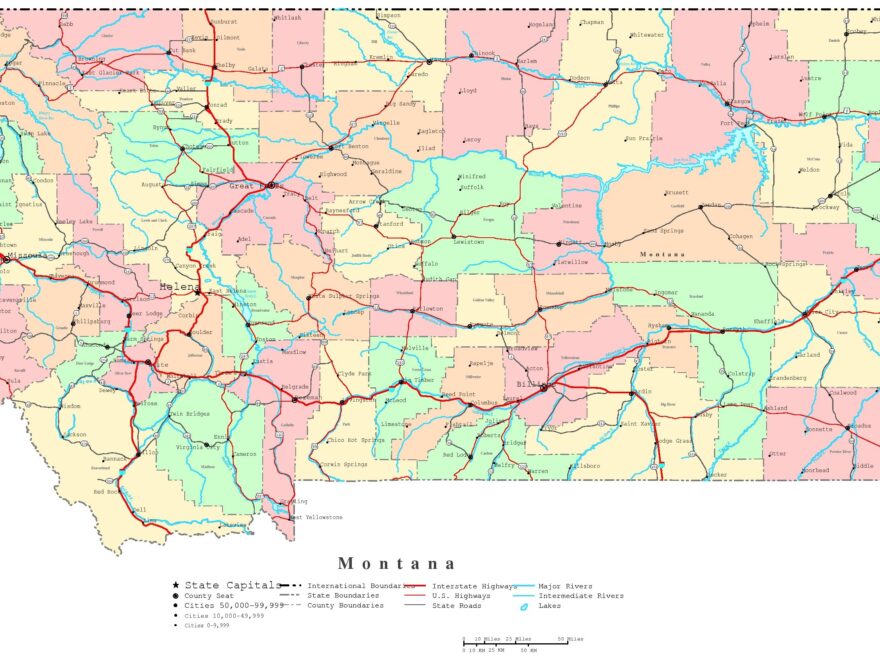 Montana Printable Map
