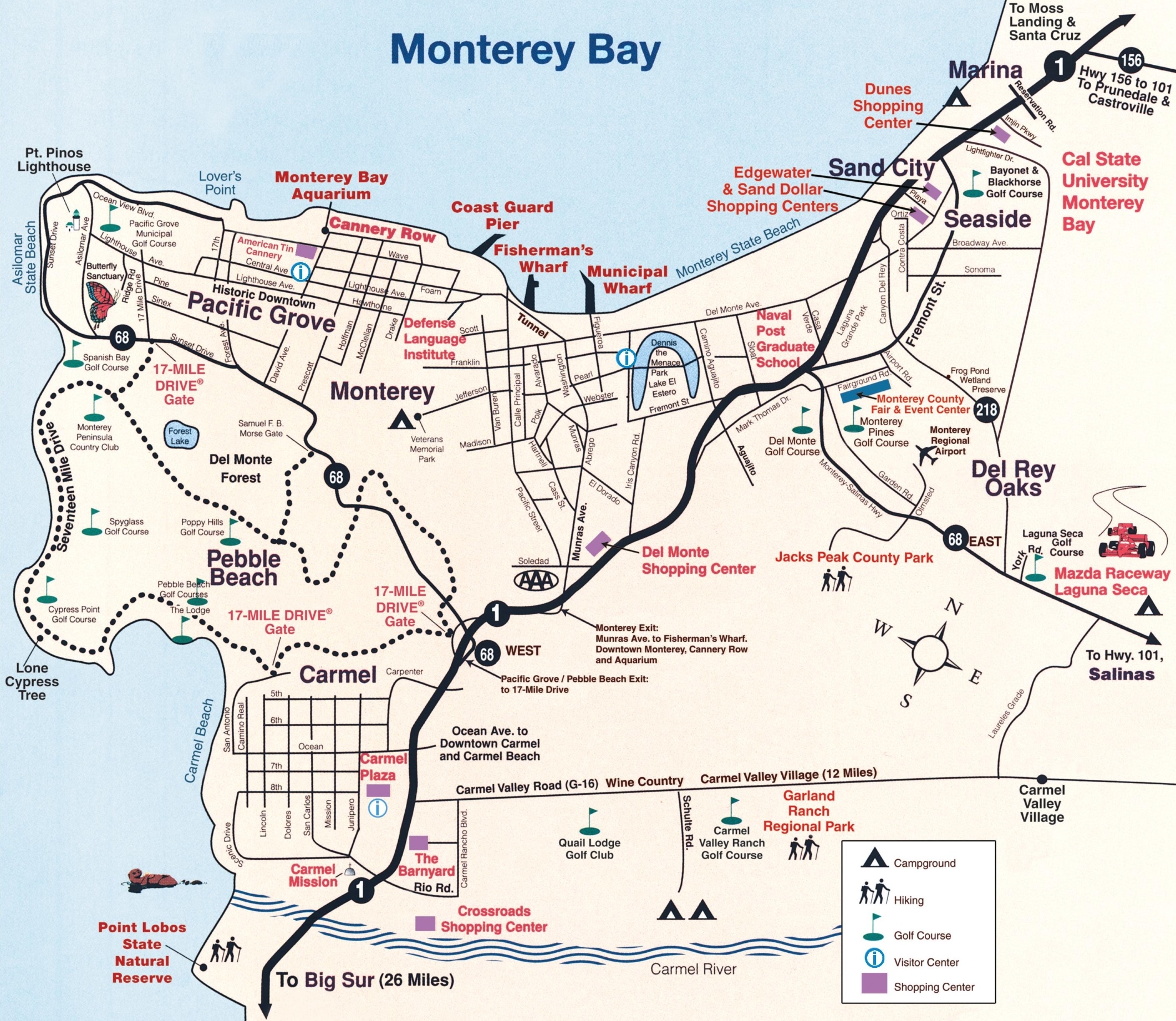 Monterey Peninsula Map Ontheworldmap