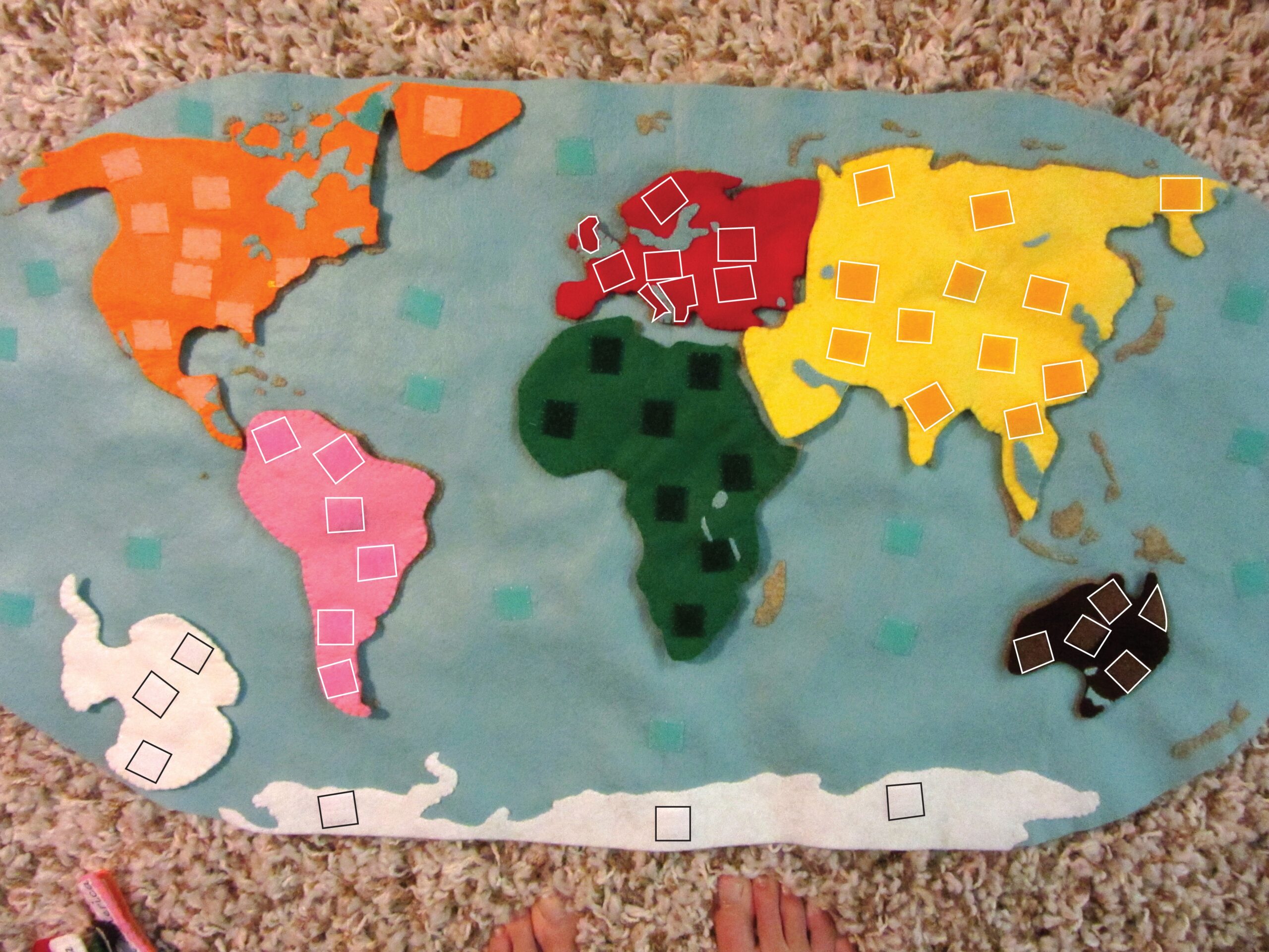 Montessori Continents Map Quietbook With 3 Part Cards Imagine Our Life