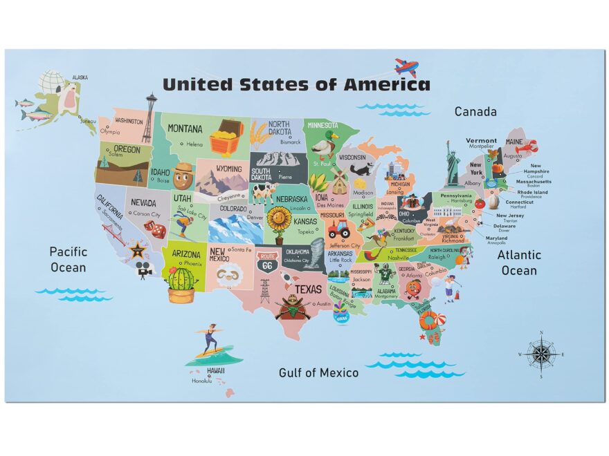 Mr Pen United States Map For Kids 14 5 x 24 6 US Map For Kids Learning Back To School Supplies Buy Online At Best Price In KSA Souq Is Now Amazon sa Office Products