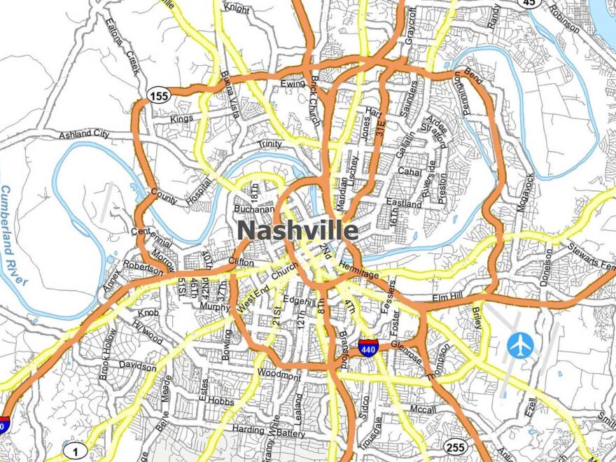 Nashville Map Tennessee GIS Geography