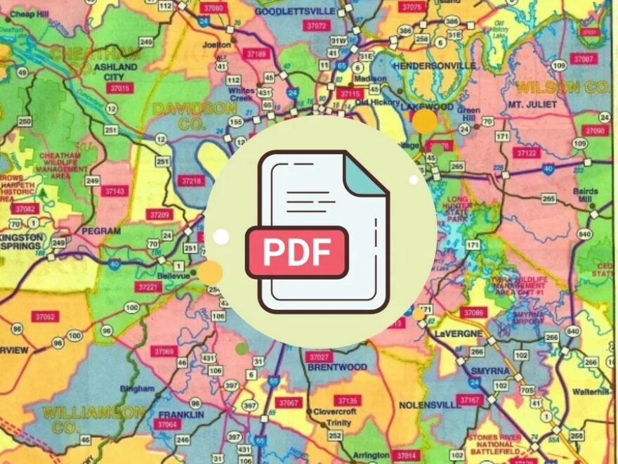Nashville ZIP Code Map 2025 Printable Directory Of All Nashville Area ZIP Codes