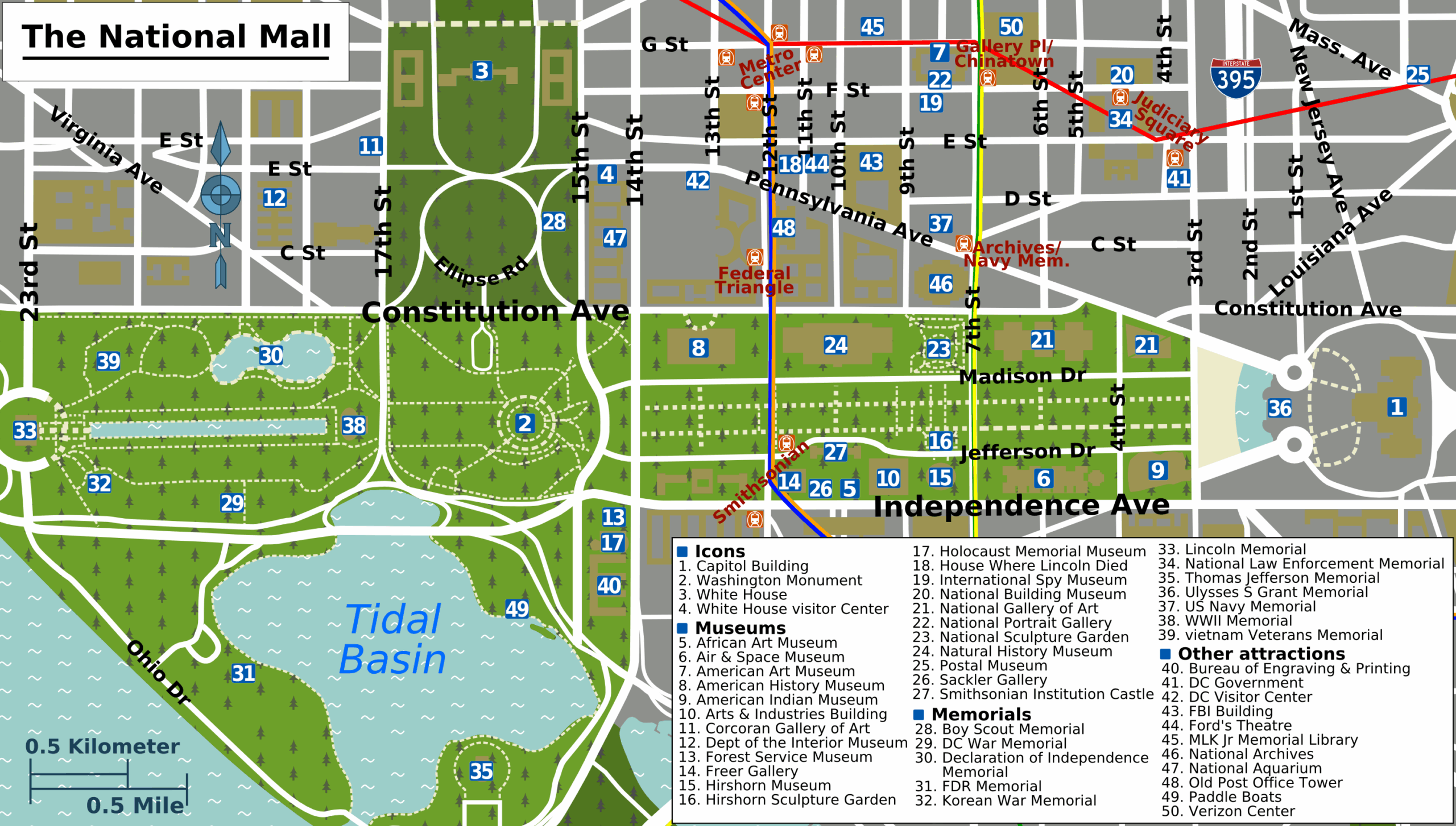 Printable Map Of Dc Monuments