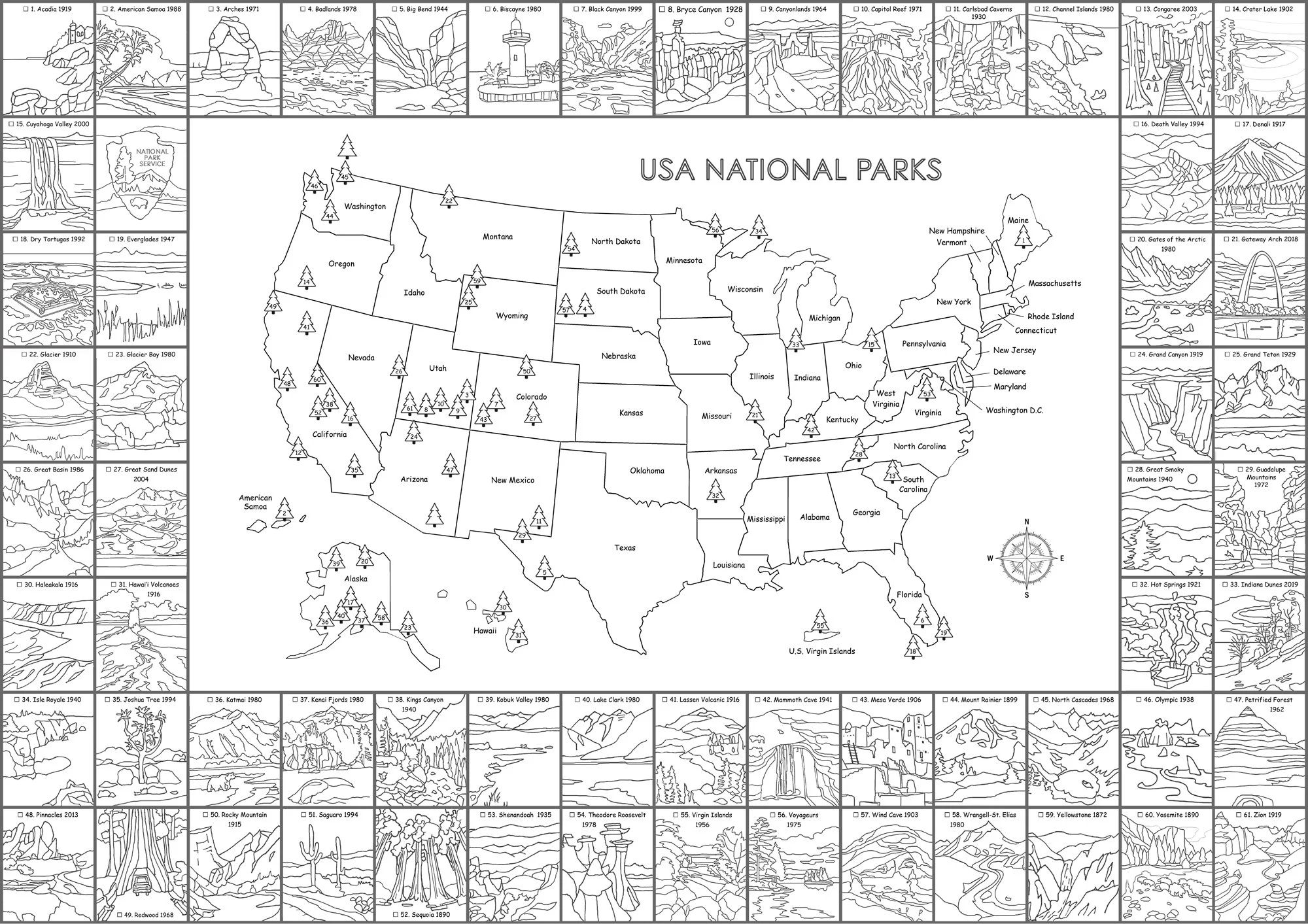 Us National Parks Map Printable