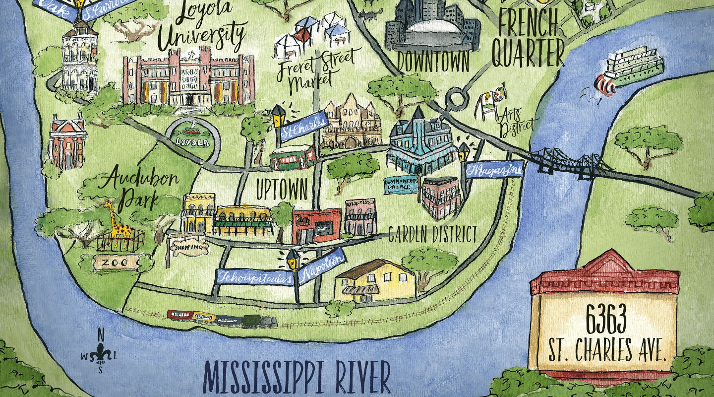 Uptown New Orleans Printable Map