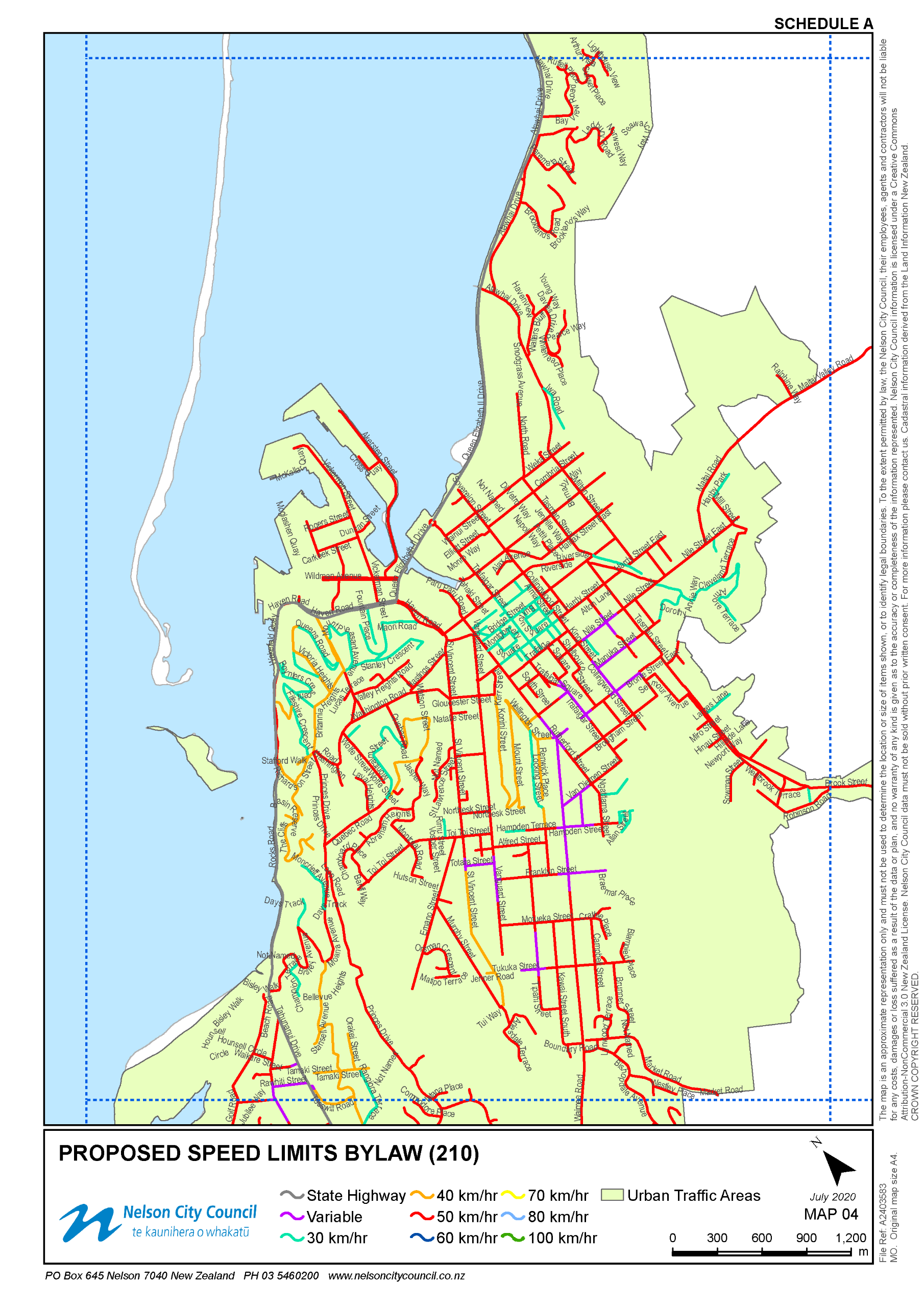 Nelson City Street Map Printable