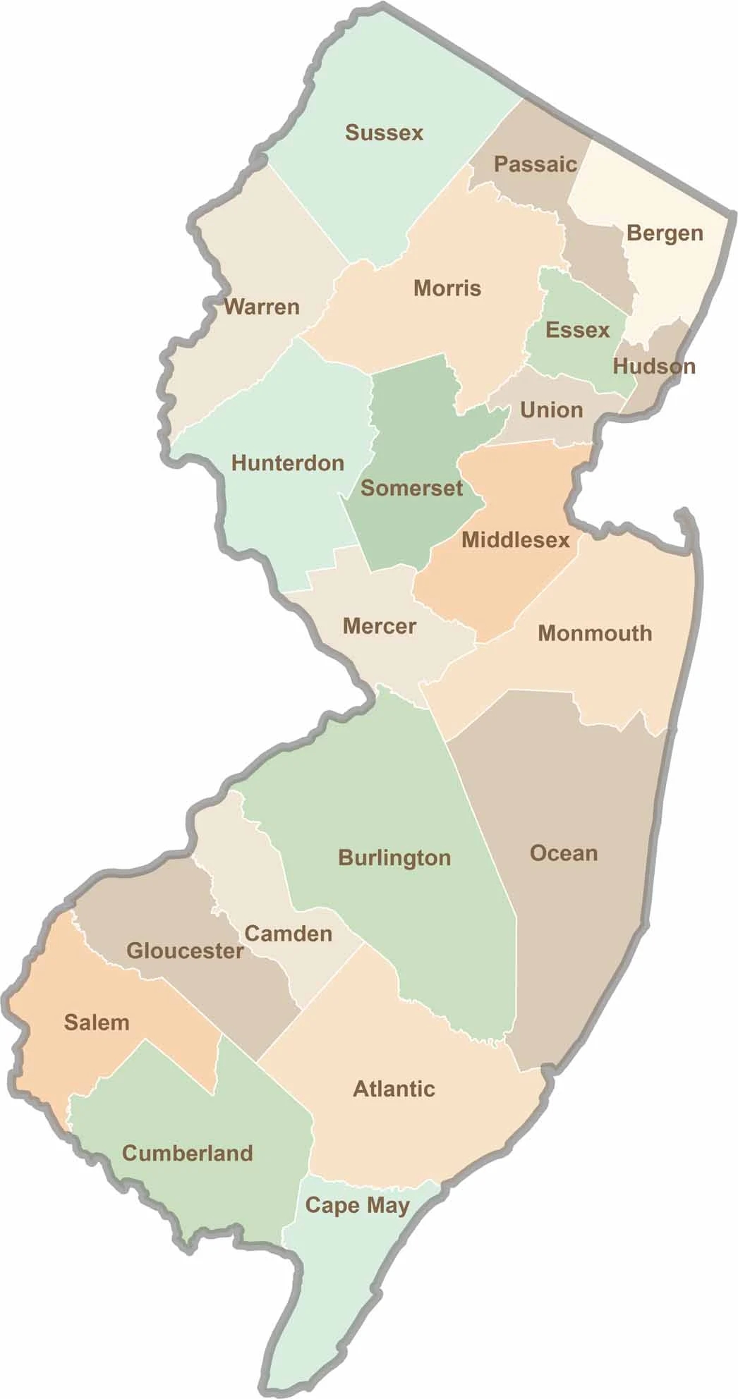 Nj County Map Printable