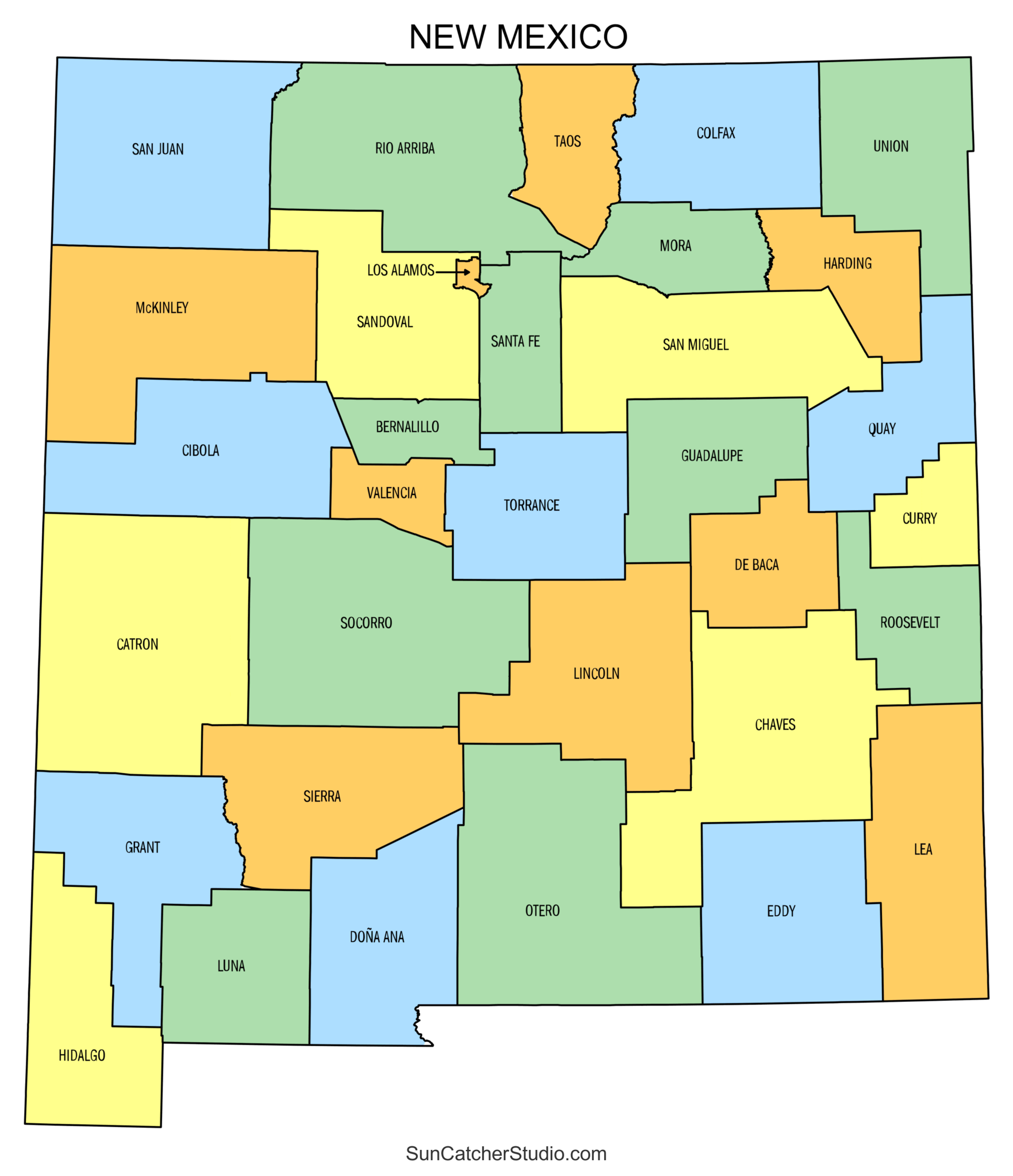 New Mexico County Map Printable State Map With County Lines Free Printables Monograms Design Tools Patterns DIY Projects