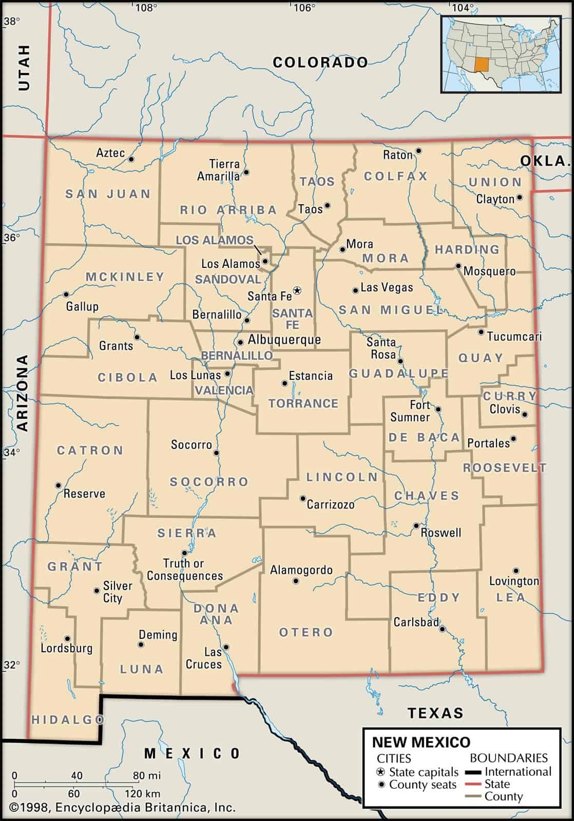 New Mexico County Maps Interactive History Complete List